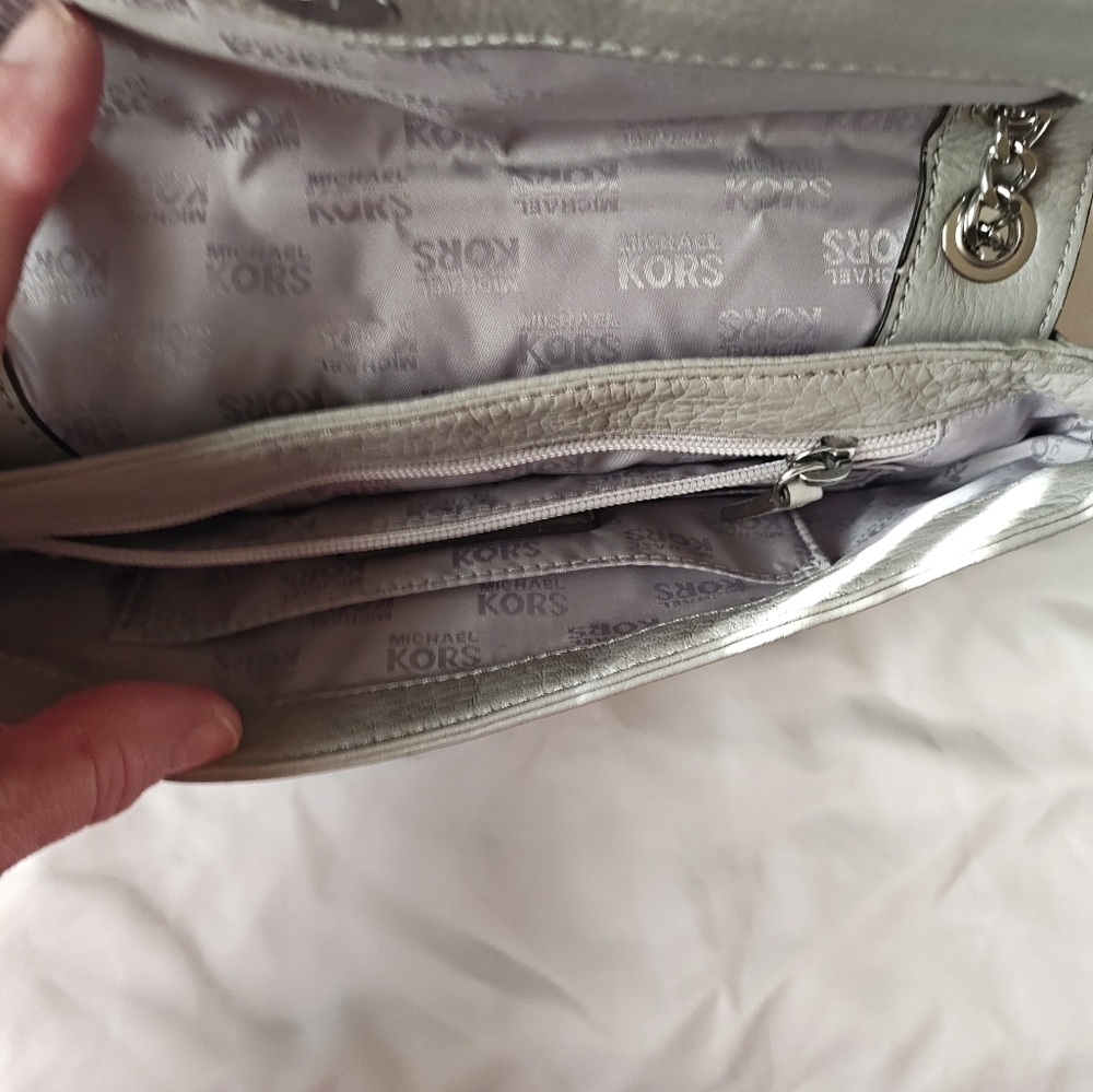 Michael Kors Metallic Silver Shoulder Bag